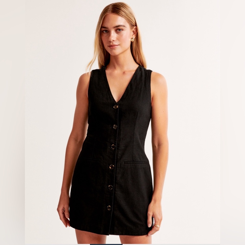 NWT Abercrombie Mara Linen Vest Mini Dress